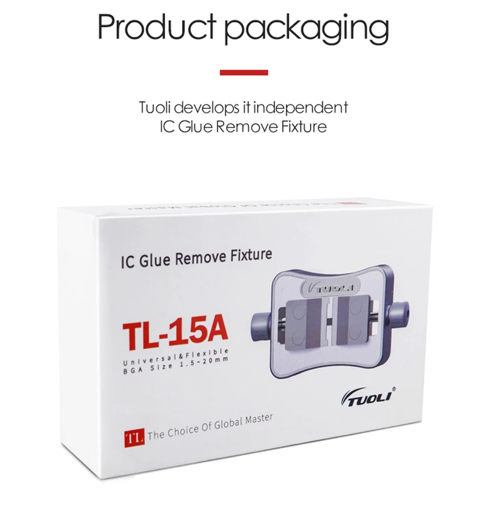 Tuoli TL-15A 범용 BGA IC 접착제 제거 고정장치 이중 베어링 PCB 거치대 마더보드 지그, 전화 IC 칩 CPU 수리 거치대