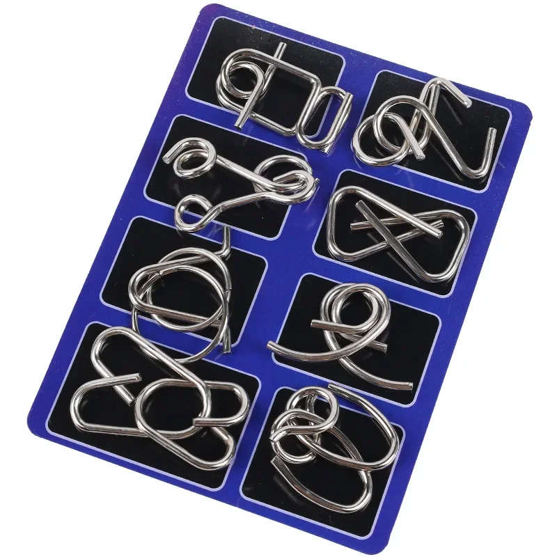 Metal Montessori Puzzle Wire IQ Mind Brain Teaser Puzzles for Children Adults Interactive Games Reliever Kids Educational Toys 3