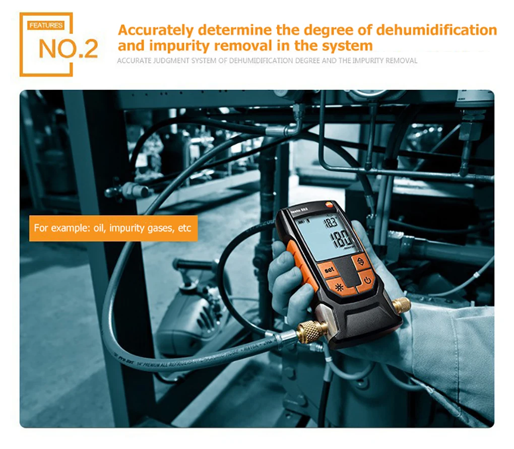 Testo 552 Digital Vacuum Gauge High Precision Vacuum Measuring Instrument Electr