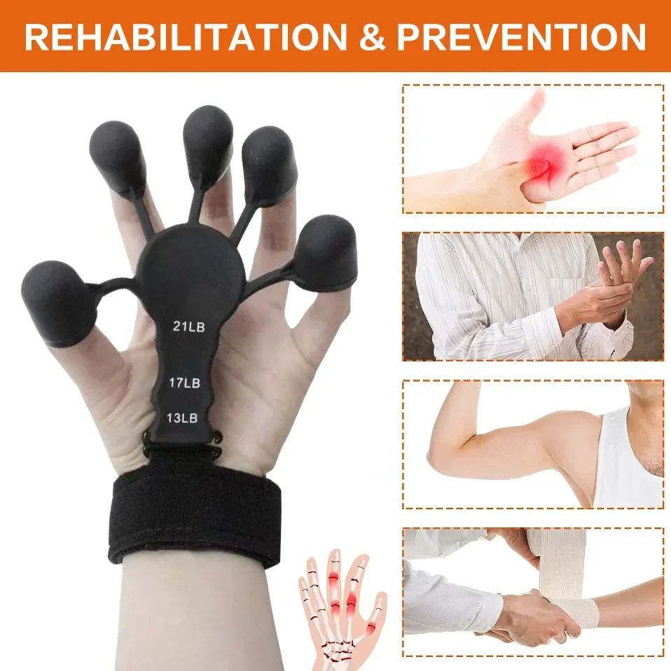 Description Picture 2 of itemSilicone Hand Grip Enhancer Thumb Exerciser Stretcher Finger Trainer Rock Climbing Grip Strength Finger Grip