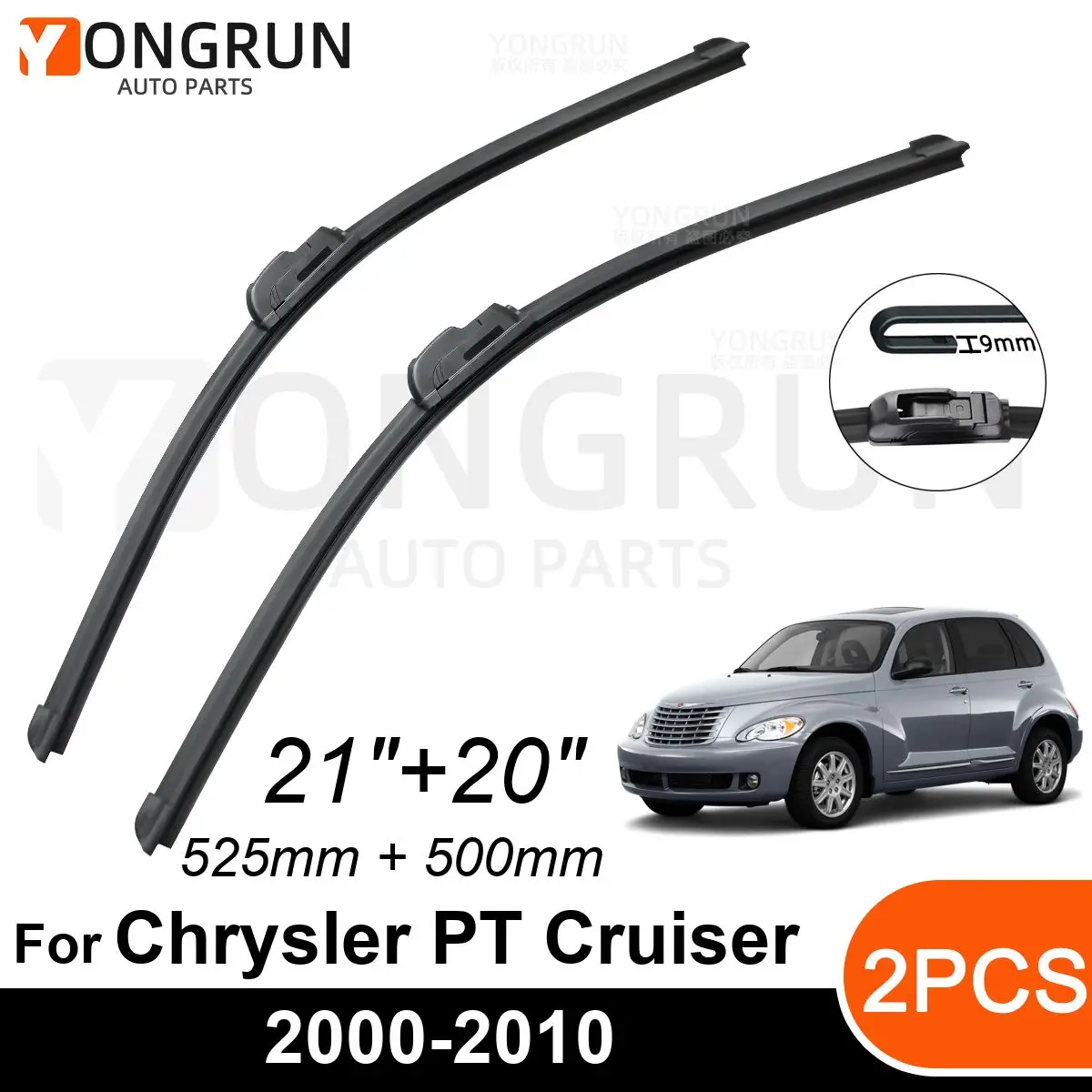 

Стеклоочистители для Chrysler PT Cruiser 2000-2010, 21 + 20 дюймов