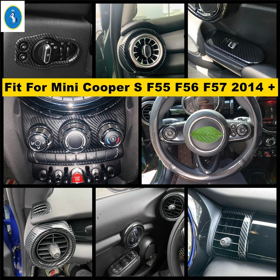 

Headlight Switch / Window Lift Button / Air AC Cover Trim For Mini Cooper S F55 F56 F57 2014 - 2020 Carbon Fiber Car Accessories