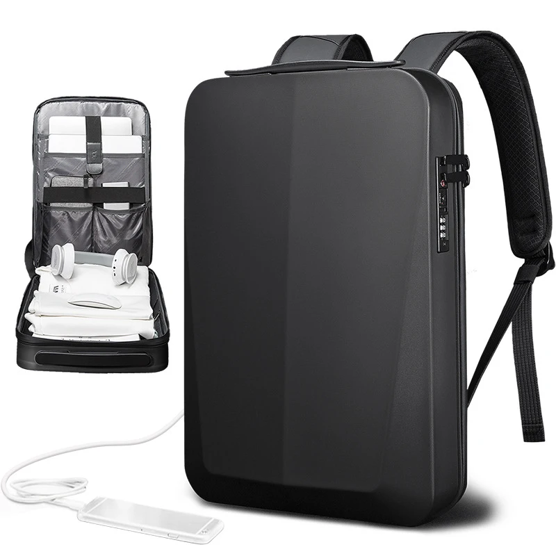 Business laptop backpack front view