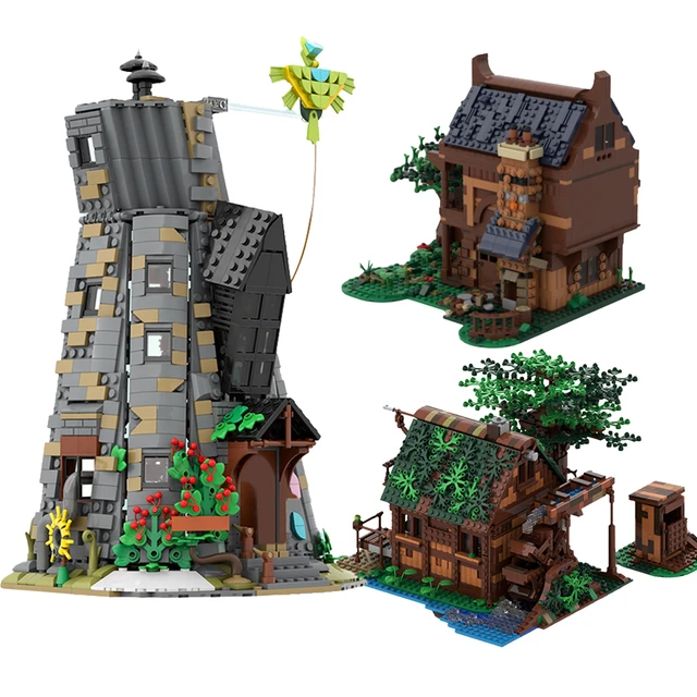 Série da cidade moinho de vento medieval fazenda casa torre construção  blocos tijolos brinquedo para crianças presentes de aniversário natal -  AliExpress