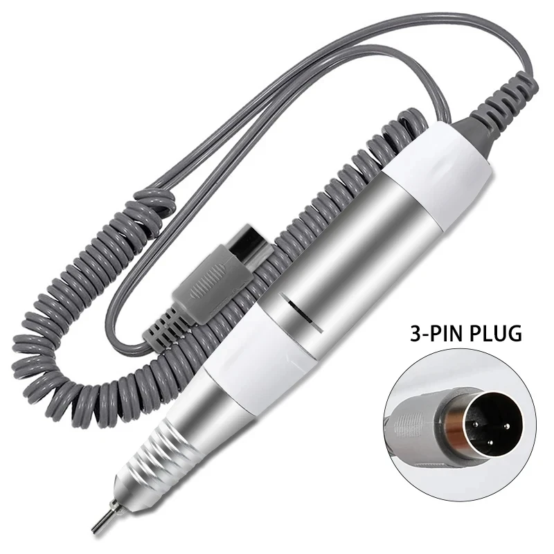 전기 네일 드릴 펜 핸들 파일 폴란드어 그라인드 머신 핸드 피스 매니큐어 페디큐어 도구 DC & 3 핀 플러그 네일 드릴 액세서리