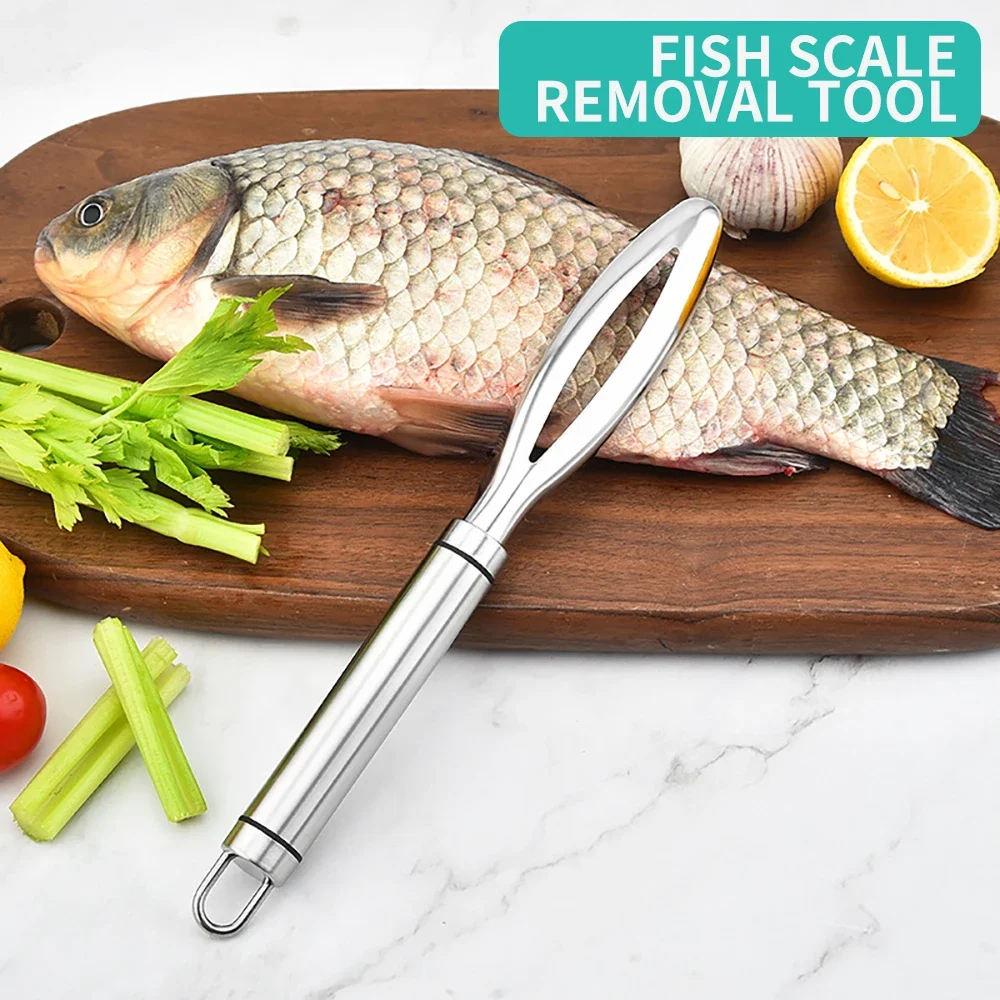 Kitchen accessories Stainles Fish Scales Scraping Graters Fast Remove Fish Cleaning Peeler Scraper bone tweezers tool gadge