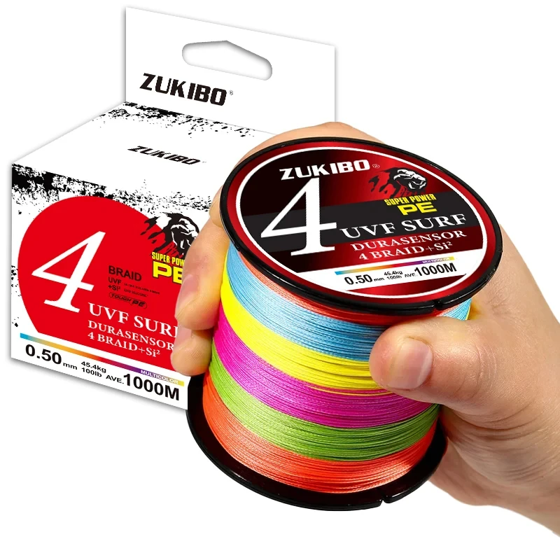 ZUKIBO 4 Strands 100M PE Braided Fishing Line 4LB-65LB Japan Durable Multifilament Fishing Line Super Smooth Carp