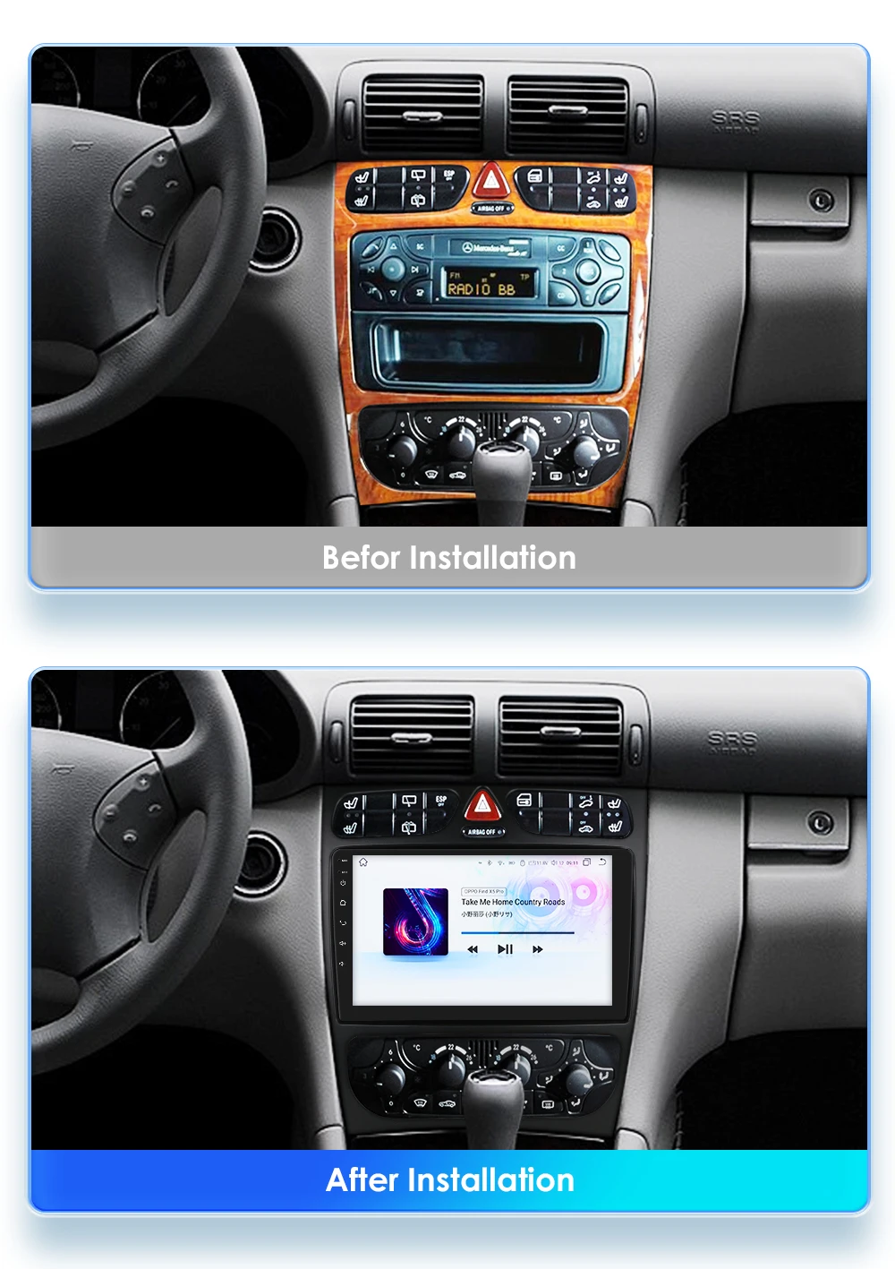 4G 8Core Android Autoradio für Mercedes Benz CLK-C209/W209 A-W168 C-W203 G-W463 Viano Vito Multimedia Player GPS Stereo Carplay – Detail 4