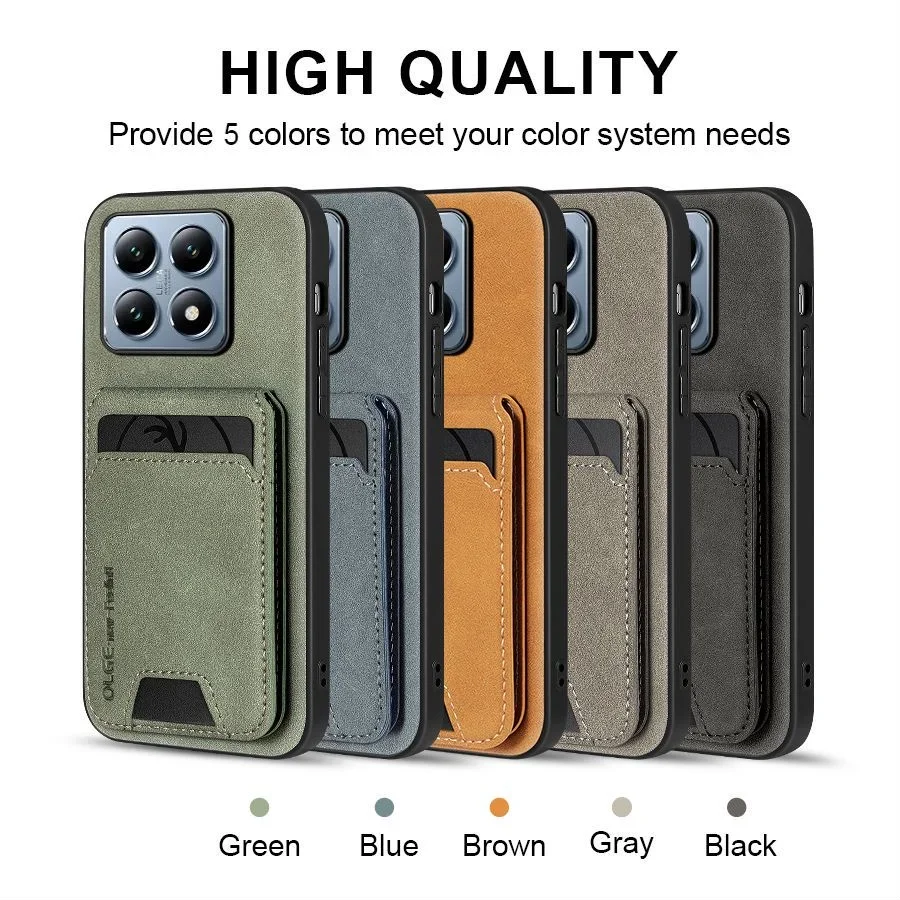Luxury Business Leather Phone Case with Wallet and Card Slot Holder