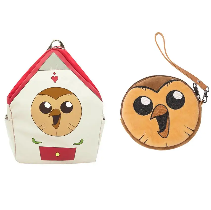 Cartoon House Of Owl Hooty Cosplay Schultaschen Rollenspiel Requisiten Unisex Reißverschluss Rucksack Niedliche Geldbörse für Kinder Erwachsene Schal Birt – Detail 1