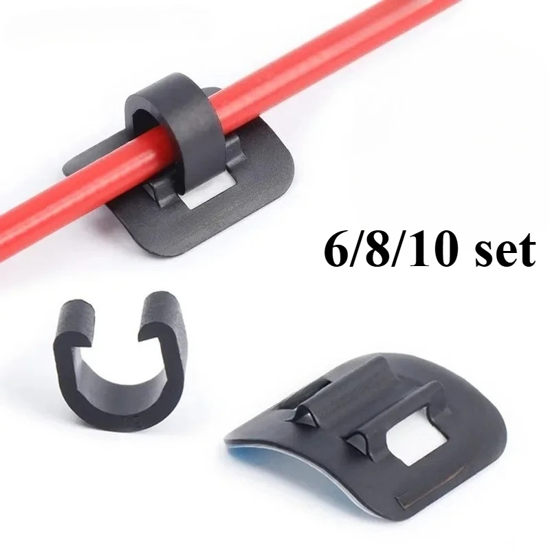 MTB Bicycle Shifter Brake Cable Guide Seat Frame C Shape Tubing Fixing Clamp Aluminum Alloy Clip Adhesive Attached Frame Buckle