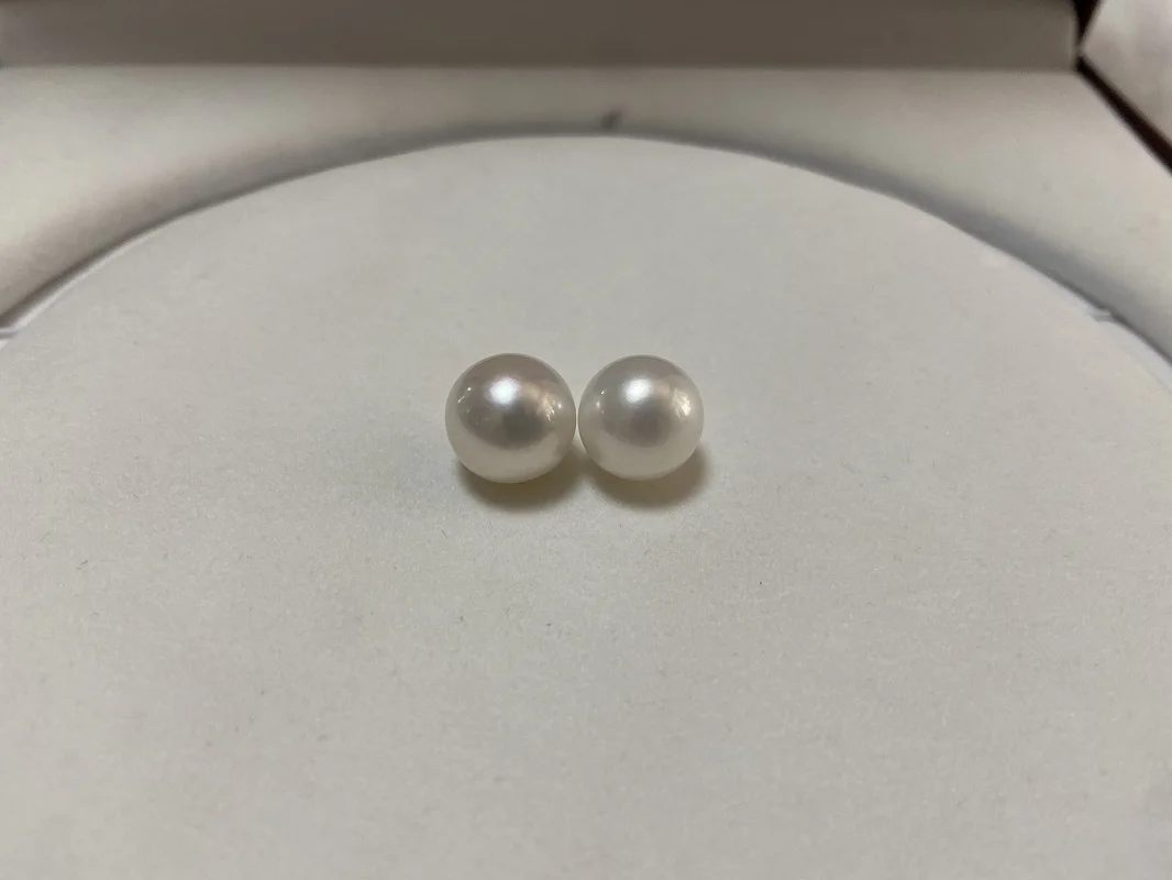 

Огромная очаровательная натуральная пара из натурального жемчуга 11-12 мм, натуральный жемчуг белого цвета для женщин, ювелирные изделия 297