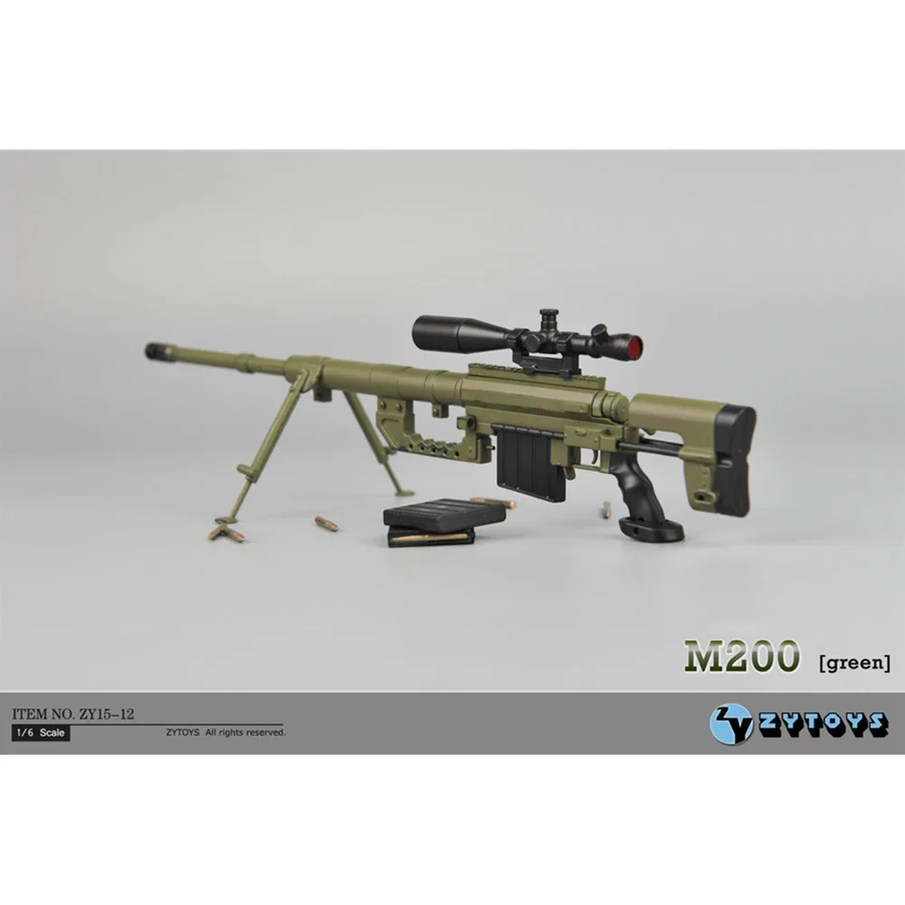 

1/6 M200 Sniper Rifle Military Green Army Weapon 22CM PVC Material Model ZY15-12 Soldier Accessories For 12inch Action Figures