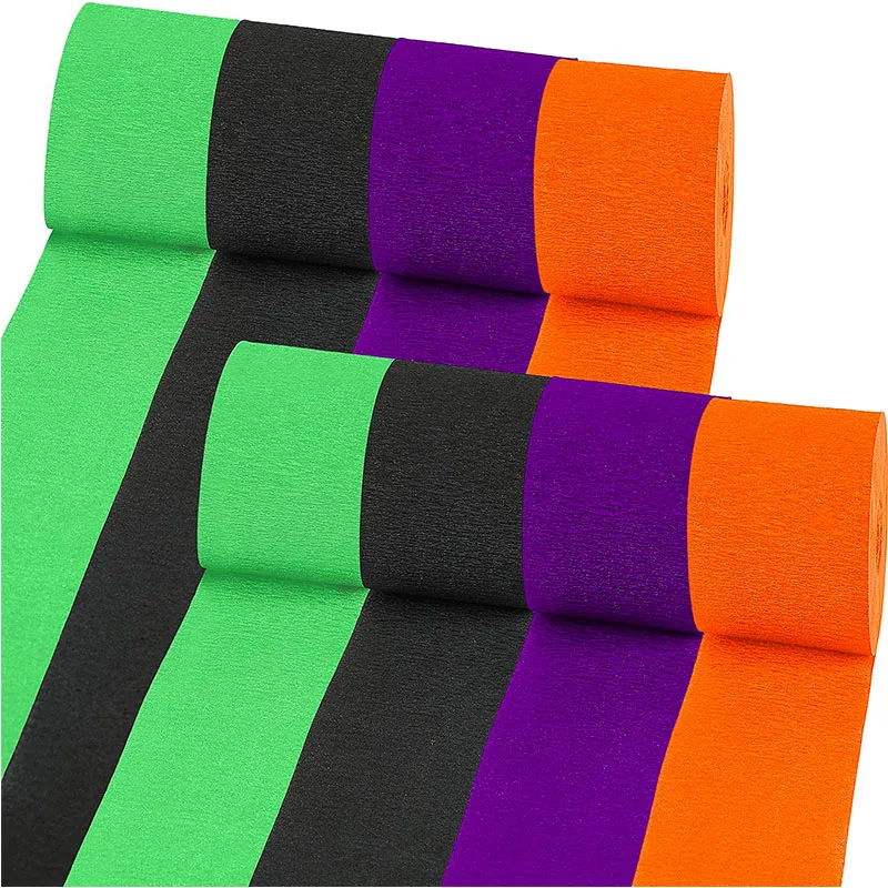 Stelle Filanti Di Carta Crespa Halloween Party Rotolo Di Carta Crespa Arancione Viola Nero Sfondo Per Decorazioni Di Sfondo Della Parete Di Halloween