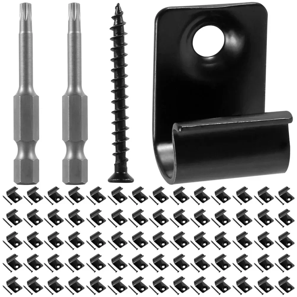 100PCS Composite Deck Clip Outdoor Flooring Fasteners Stainless Steel Black Decking Clips Start Clips Furniture Accessories