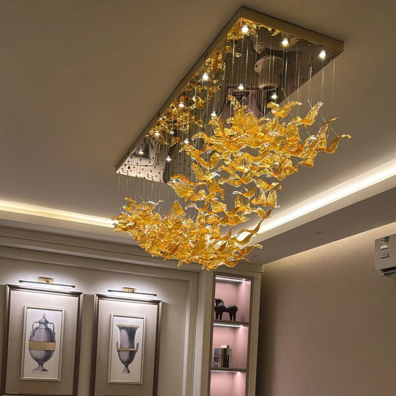 Glass Leaf Pendant Chandelier 1