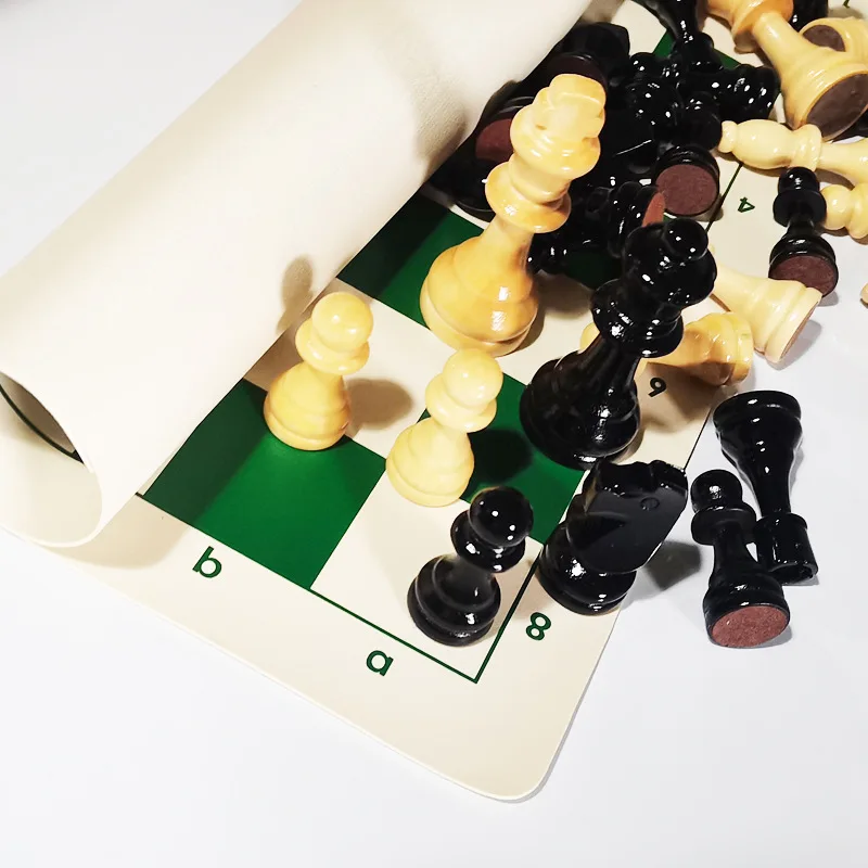 Folding Chess Board Lightweight PU Leather Classic Roll Up Flat International foldable chess board folding chess board