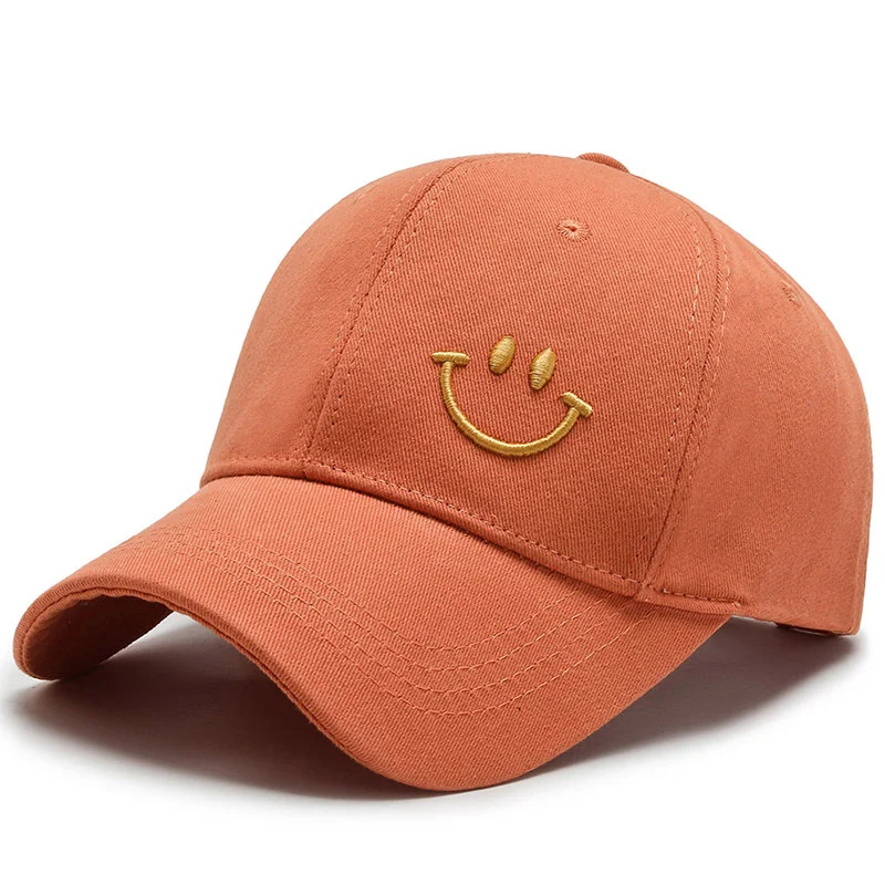navy baseball cap mens Smiling Baseball Cap Adorable Sun Caps Fishing Hat Smile Face Embroidery Foam Mesh Back Cap dad hat cap