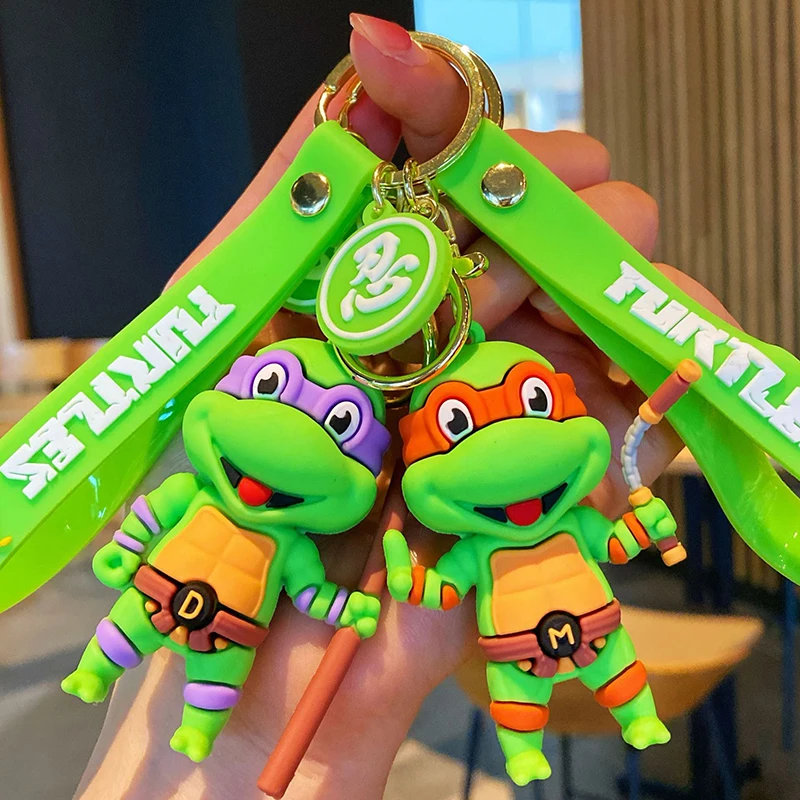 

Ninja Turtles Keychain Schoolbag Pendant for Student Anime Key Chain Cute Car Key Ring Accessories Kids Adults Birthday Gifts