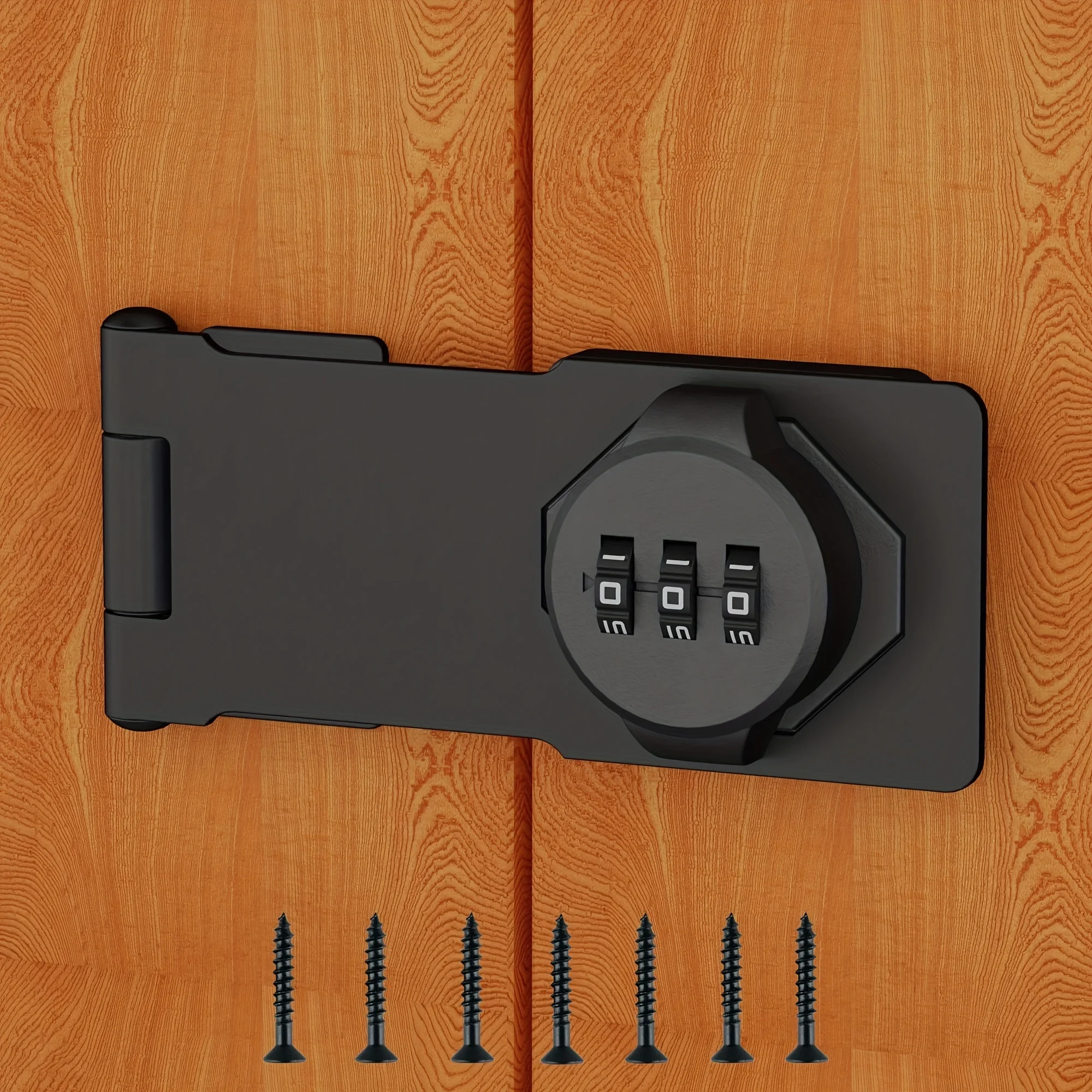 

1 Set Keyless Combination Lock, 3 Digit Combination Lock For Cabinet Doors, Twist Knob Hasp Latch Lock With Password Code