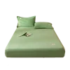 Solid Color Velvet Fabric Fitted Sheet Soft Elastic Bedspread Mattress Cover Bed Protector Fitted Sheet 150/160/180x200x25cm 6