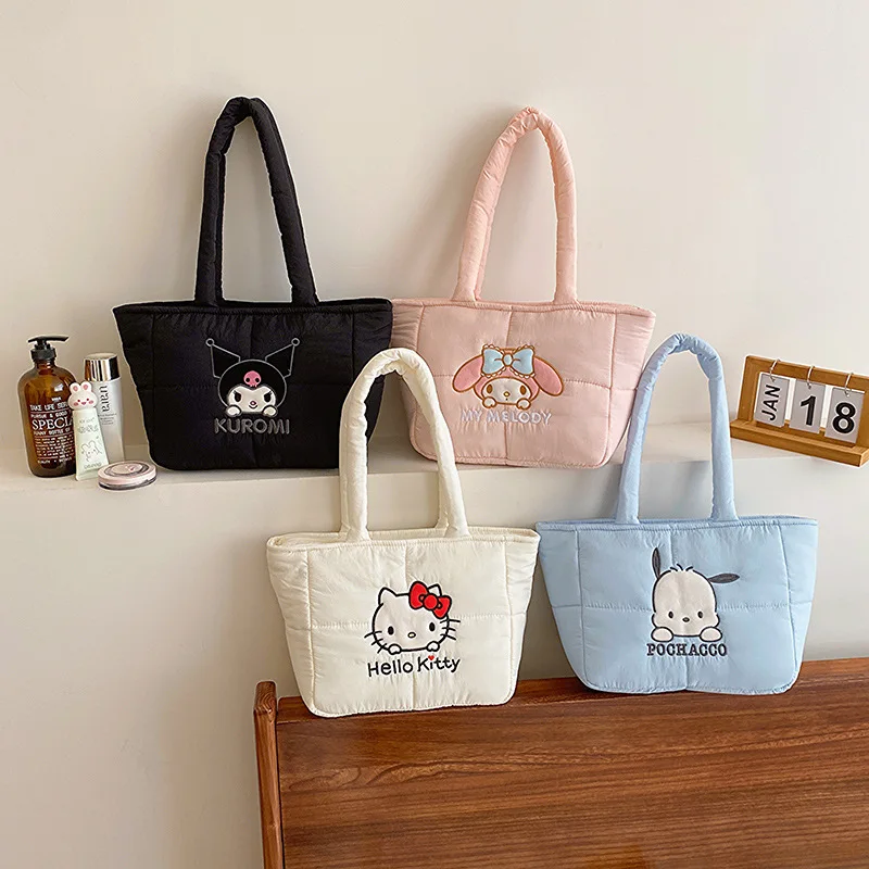 

New Sanrio Cute Little Handbags Cartoon HelloKitty Kuromi Lunch Box Little Tote Bags Toddler Mommy Makeup Diaper Bag
