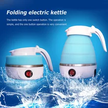 Travel Household Folding Kettle Silicone Portable Kettle Compression Foldable Leakproof Electric Kettle