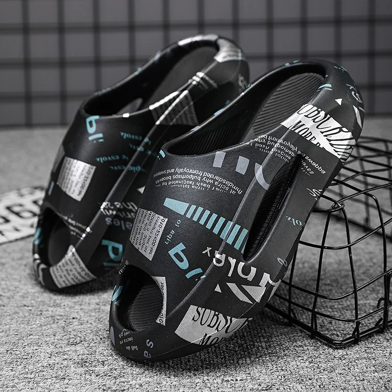 Sliptofflor för män Halkskydd Bekväm med tjock sula Mjukt skum Sliders Sliders Sliders för inomhus utomhus_voghion.com