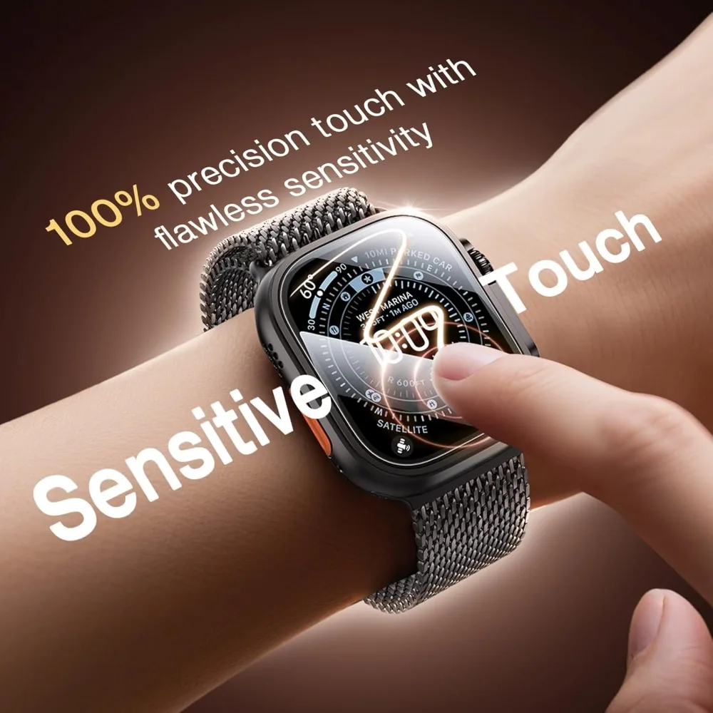 1-5PCS Apple Watch Ultra 2용 쉬운 설치 강화 유리 iWatch Ultra 3 보호 필름용 49mm 긁힘 방지 화면 보호기
