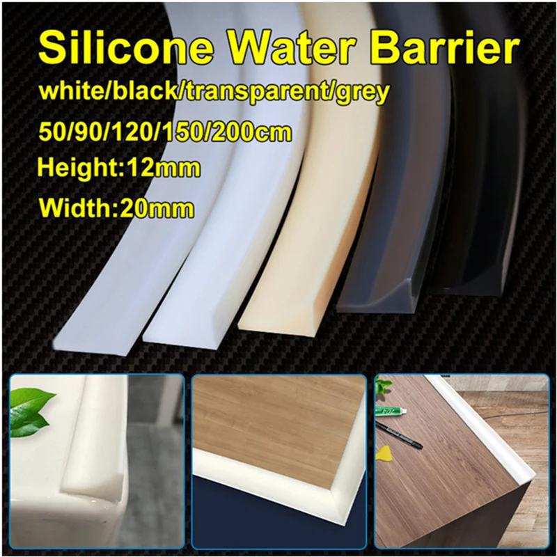 Silicone Shower Barrier Bathroom Water Stopper Water Barrier Retaining Strip Dry And Wet Separation Door Sealing Strip