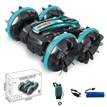 Newest High-tech Remote Control Car 2.4G Amphibious Stunt RC Car Double-sided Tumbling Driving Children's Electric Toys for Boy 5