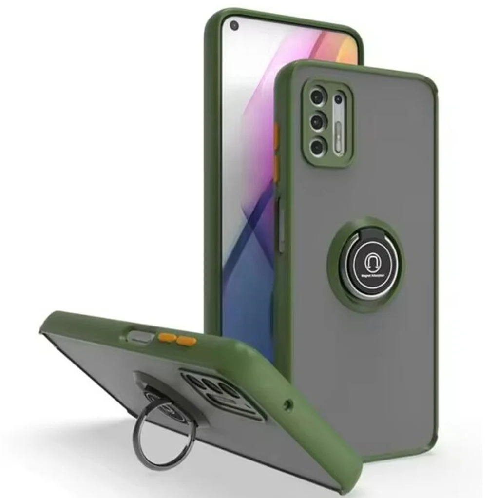 Shockproof Matte Clear Magnetic Ring Holder Case