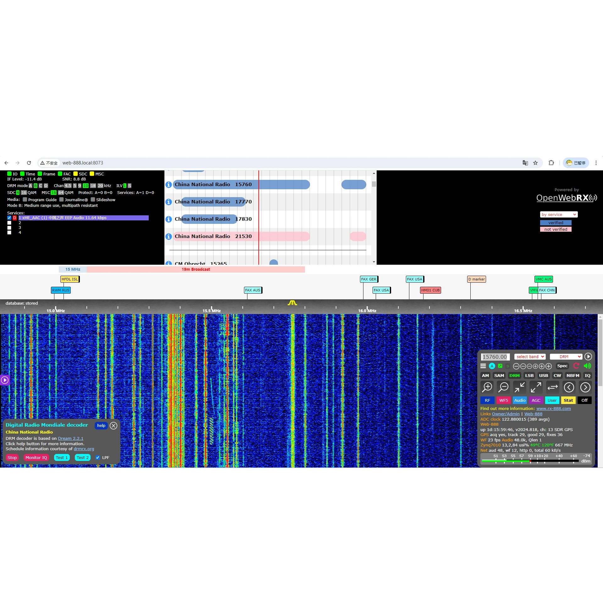 New Web-888 16bit ADC 62M Bandwidth DDC Web SDR 4