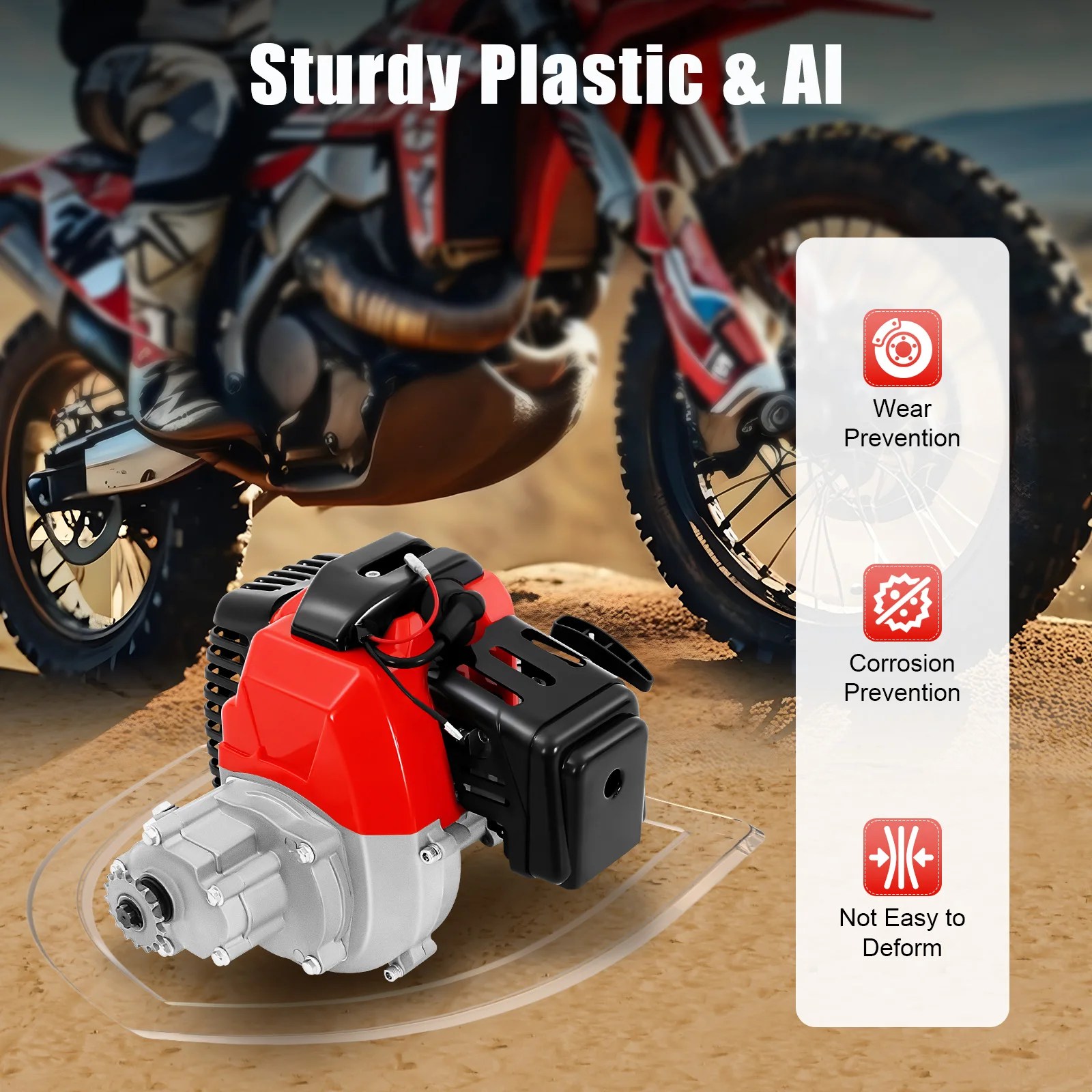 49cc Gasoline Engine Motor Direct Replacement Dual Sport Motorcycle Engine Air-cooledfor Road Motocross Motorcycle Scooter