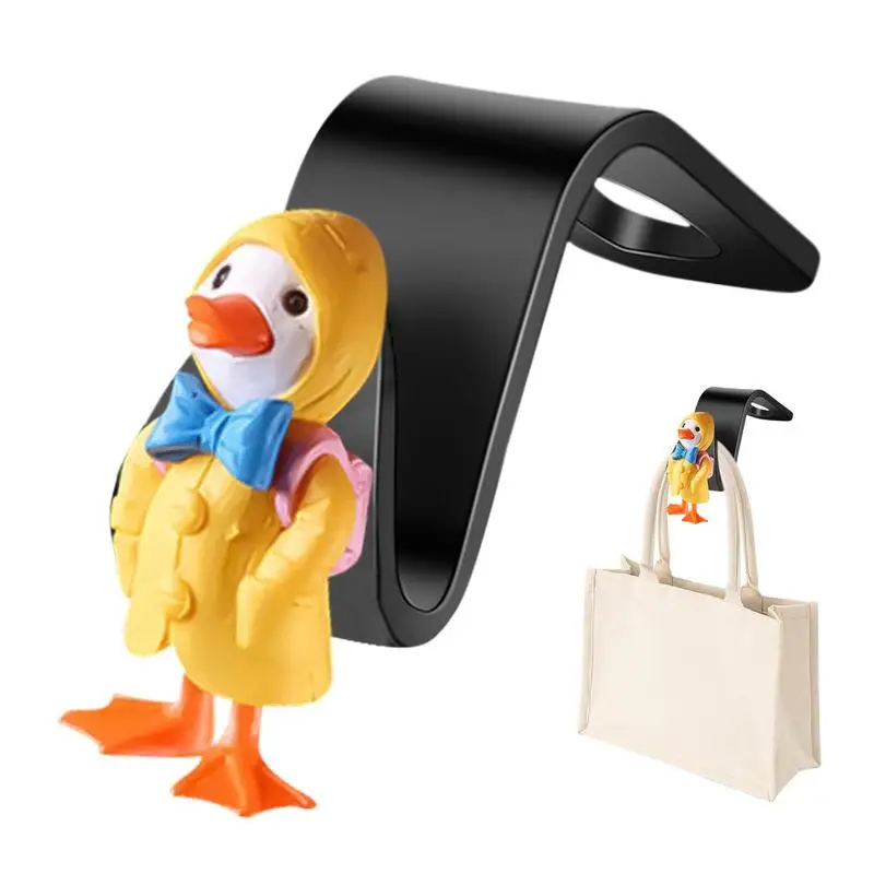 

Headrest Hooks For Car Cartoon Duck Vehicle Back Seat Headrest Hook Universal Auto Hanger Storage For Purse Groceries Bag