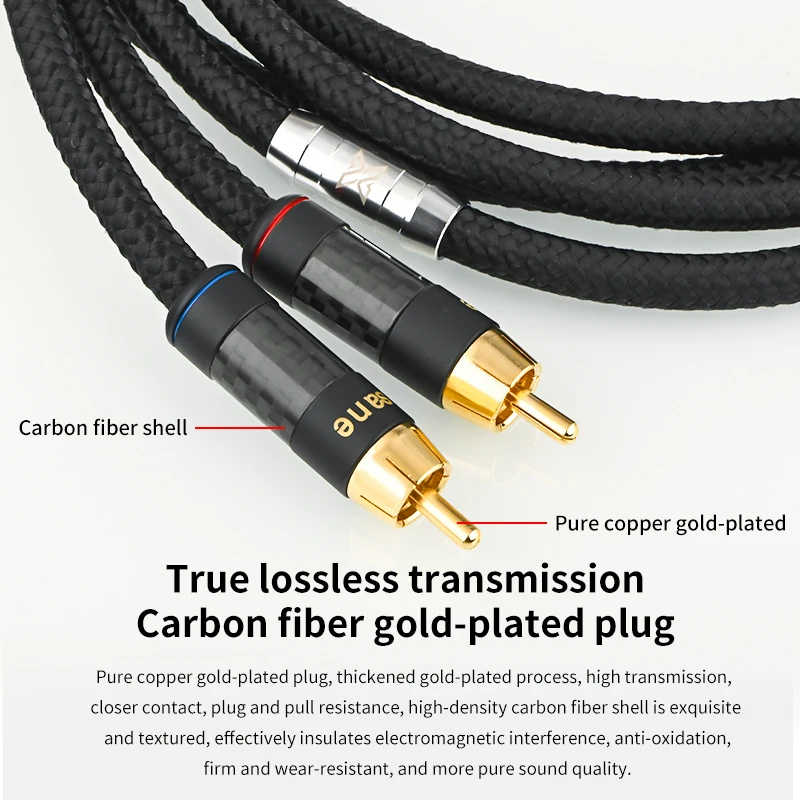 Xangsane-オーディオコネクタ付きhifi rcaケーブル,5 nocc,4コア,オス