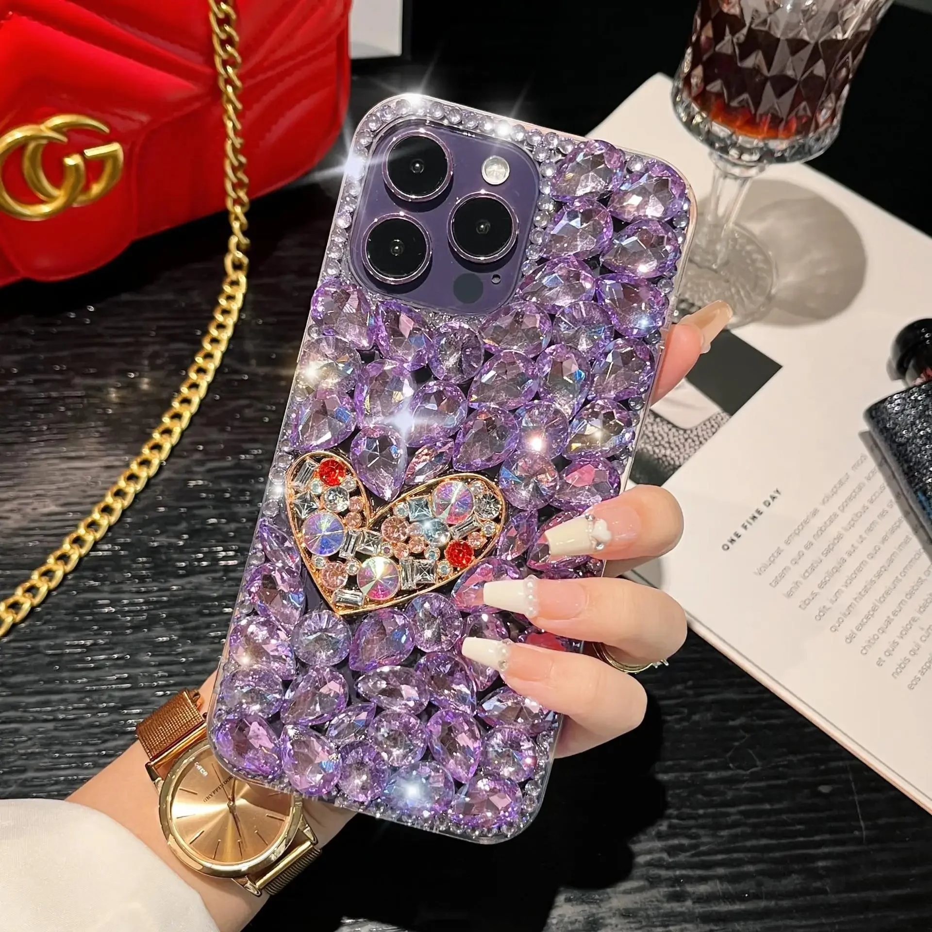 

Роскошный блестящий чехол со стразами семь цветов Любовь чехол для Xiaomi Redmi9A 9C Note8 9Pro Note10S Note11 Pro 12Pro Чехол для телефона со стразами
