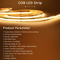 5M 10M 15M WS2811 COB Running Water Strip Light for 24V 400W PIR Motion Sensor LED Stair Controller Staircase Lighting Decor 2