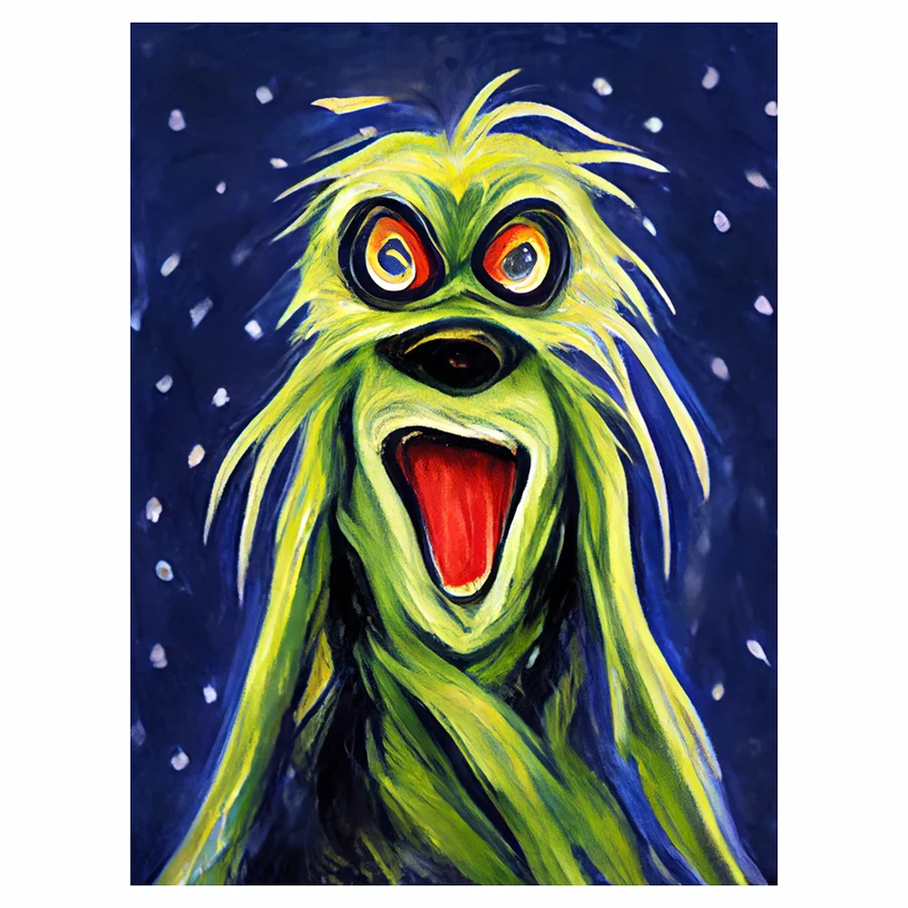 5D Diamond Painting Street Full Square Round Diamond Grinch Scream Ricamo Immagine Decorazione Della Casa