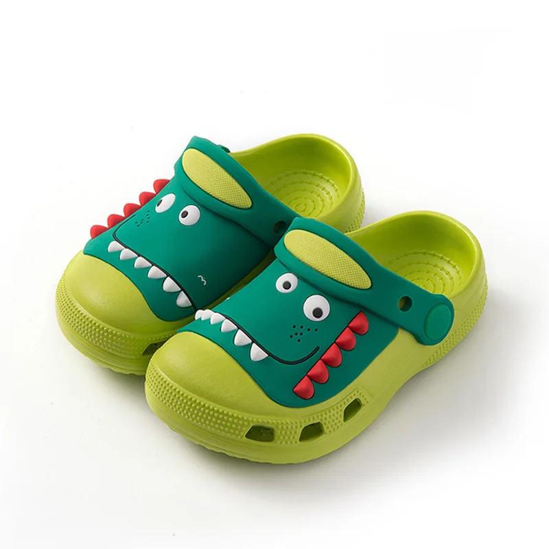 Kids Boys Girls Dinosaur Clogs Slippers Toddler Slip On Lightweight Beach Pool Sandals Animal Patch Kid's Slides Garden Shoes girls leather shoes Children's Shoes