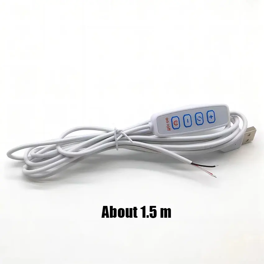 

5/10PCS USB 5V LED Tri-color Dimming Color Switch Cable Dimmer 4-Key Controller 2CH For Low Voltage LED CCT Bicolor Light