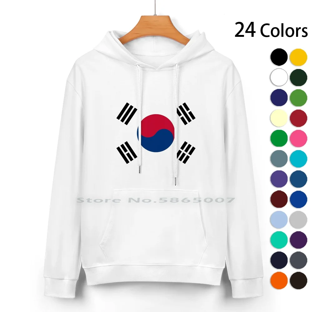 

Living Korea Flag Pure Cotton Hoodie Sweater 24 Colors Vector Photoshop Flag Lving North South Seoul Korean War Asia Pacific