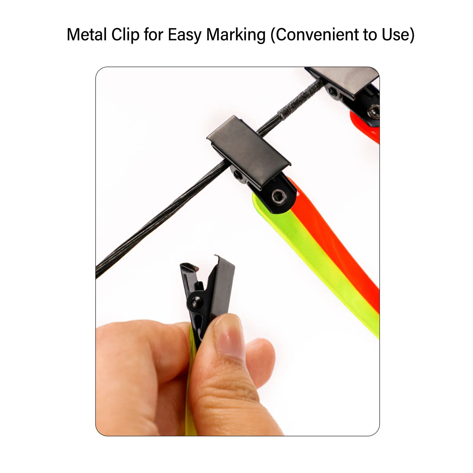 Trail Marking Tape High Visibility Trail Markers with Clips Reflective Tree Tacks for Hiking Hunting Outdoor Trail Marking 12PCS