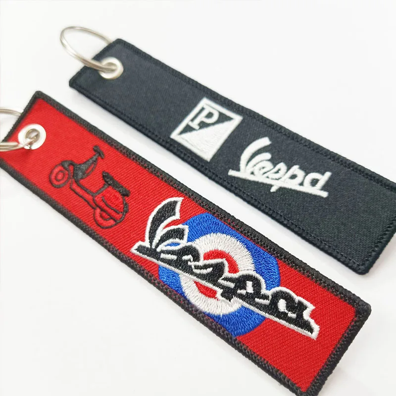 Motorcycle Keychain Lanyard Nylon Decoration Tags Key Buckle Ring Emblem For Vespa Gts 300 Px Lx 200 125 150 Vxl Car Accessories