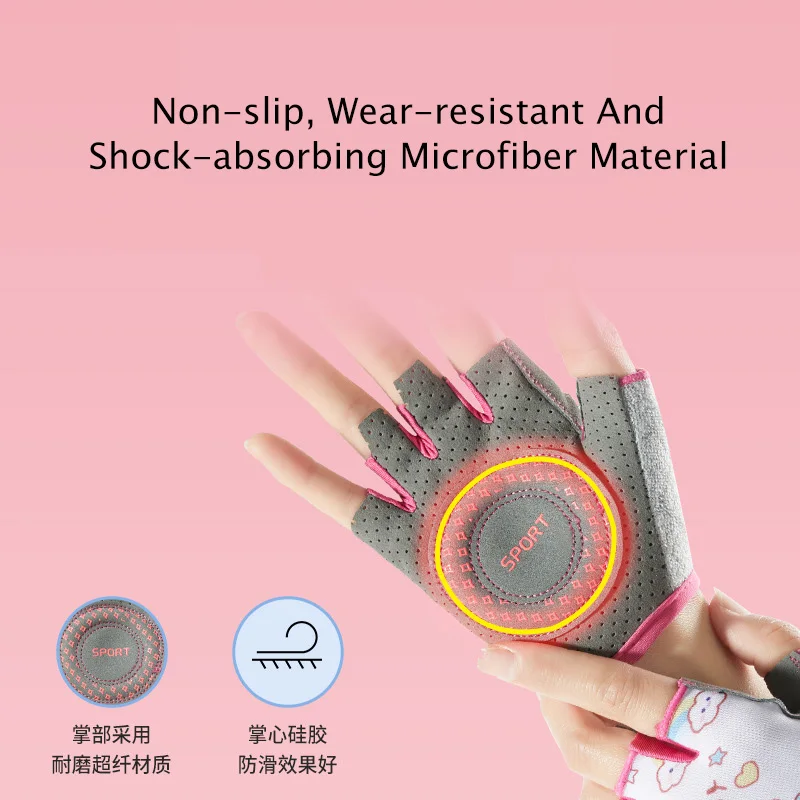 Children's Sports Fingerless Gloves Bicycle Boy Girl Cycling Anti-Wear Kids Roller Skating Training Exercise Protection Gloves 4