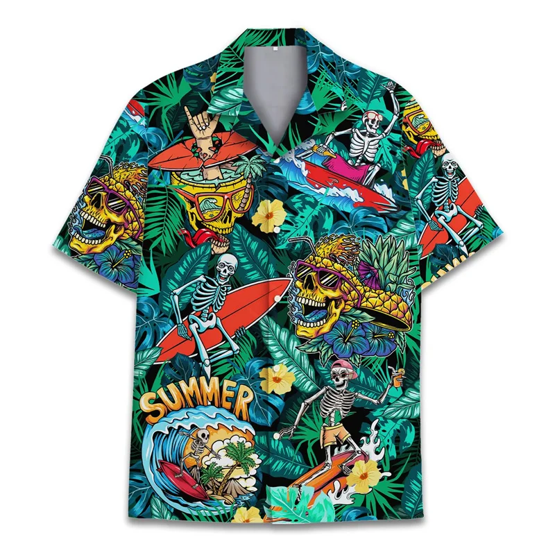 thumbnail image 1 of Camisa hawaiana con estampado 3D de mono y orangután para hombre, camisas de vacaciones de verano, camisas de manga corta con botones para la calle, la playa, el surf, Aloha, 1 of 5