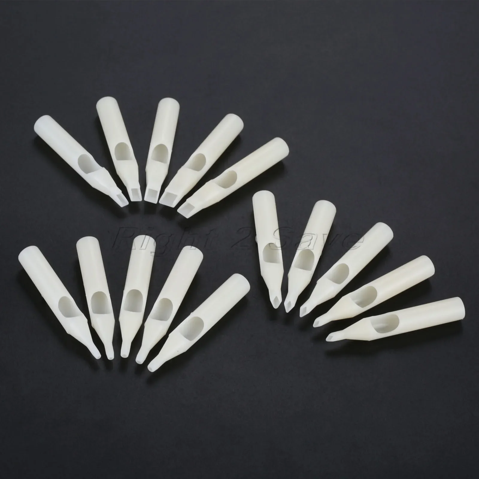 50pcs Tattoo Needle Tip Disposable Cap Nozzles Tube Round Flat Mouth Plastic 3D 5D 7D 9D 11D Tattoo Supplies Professional Tools