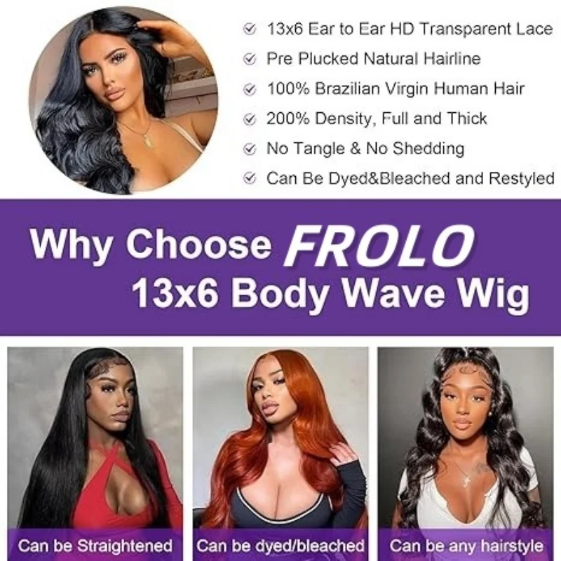 Body Wave Human Hair Wigs 13X6 Hd Lace Frontal Wig 250 Density 40 Inch Lace Front Human Hair Wigs Brazilian Wigs For Black Women