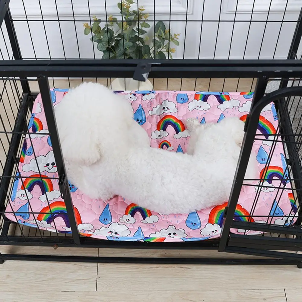 

Pet Diaper Pad Extra Soft Breathable Cartoon Print Washable Pet Pee Pad Dog Diaper Mat for Effective Dog Training Urine