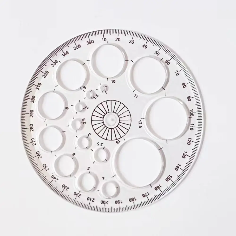 직경 11.5cm 360도 원형 자 360도 원형 패치워크 자 투명 다색 원형 자